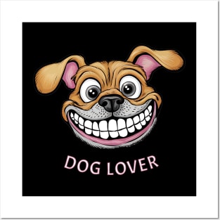 Funny Happy Dog Big Grin Puppy cartoon for Pet Lovers Posters and Art